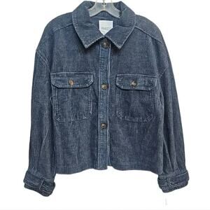 Avec Les Fille Corduroy‎ Shacket Size Medium Blue NWT